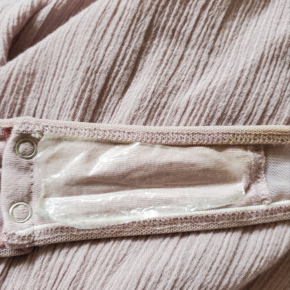 Free People Perfect Catch Lavender Pink Cotton Billowy Bodysuit.  Size Medium - Picture 8 of 10